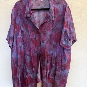 Karen Kane Button-Up short sleeve top, 2X